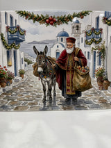 Ceramic Christmas Decor Tray/ Trivett - Greek Christmas Scene