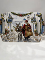 Ceramic Christmas Decor Tray/ Trivett - Greek Christmas Scene