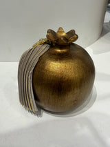 Luxury Greek Handmade Ceramic Pomegranate - Large - Bronze with Gold Trims