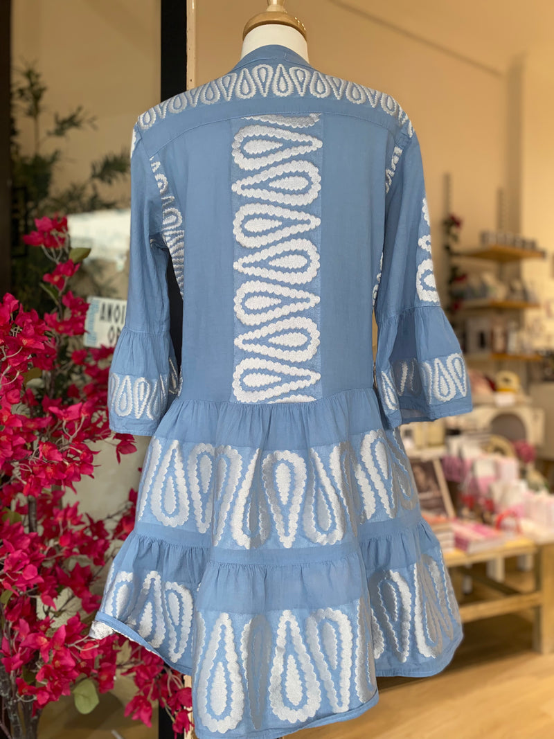 Hydra light blue and White Dres