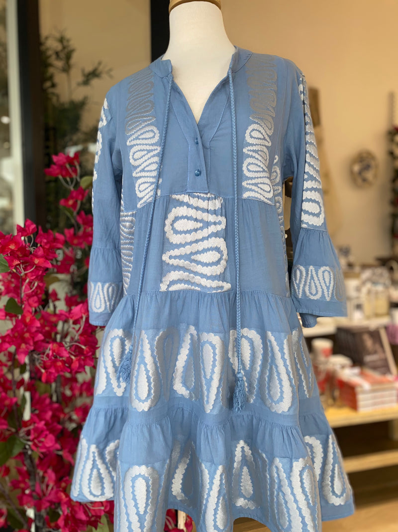 Hydra light blue and White Dres