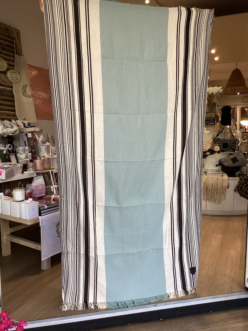 Cotton Loomed Towel/Throw - Acqua