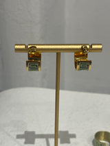 Greek -  Green Chain Earrings