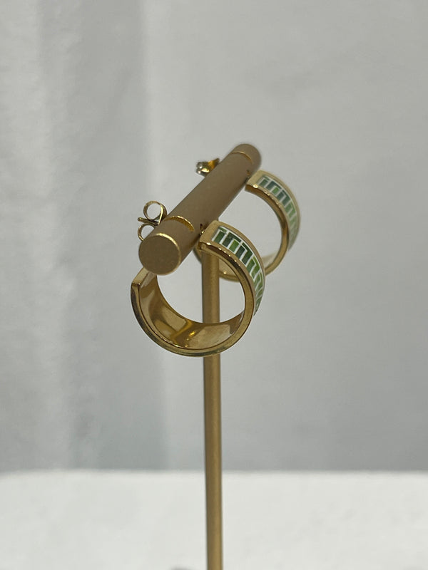 Greek -  Green Chain Earrings