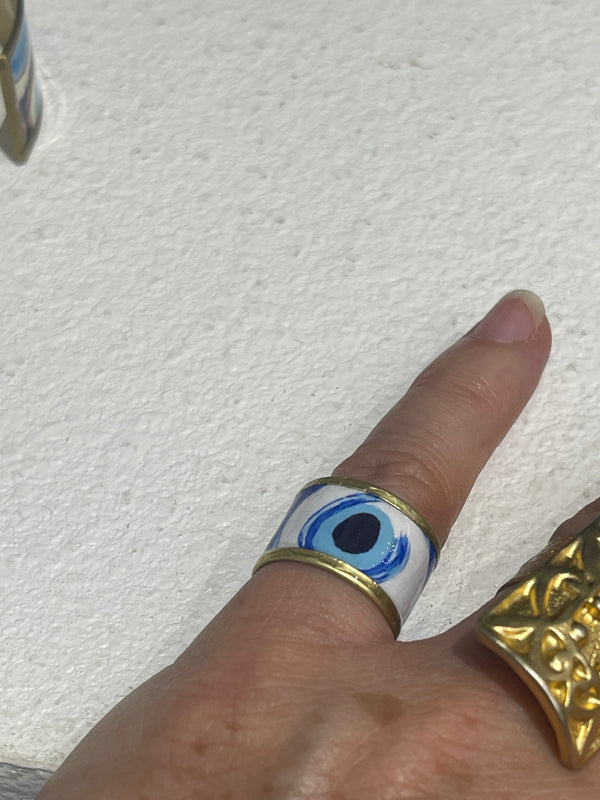 Greek Ring - Blue Mati