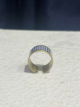 Greek ring Blue Meander