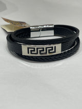 Greek Key Men’s leather Bracelet