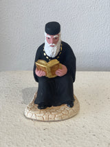 Sitting Orthodox Priest Reading Bible - Miniature Figurine
