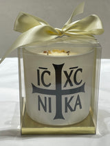 NIKA Candle Greek Orthodox Cross 400gm LIVANI SOY CANDLE - large