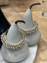 Hara Karamichali Krikoi Pearl Woven Hoop Earrings