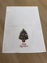 Greek Cotton Christmas Tea Towel - Xmas Tree