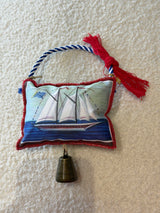 Maria Davilla Greek hand made hanging small pillow Gouria - Boat (Odyssey)