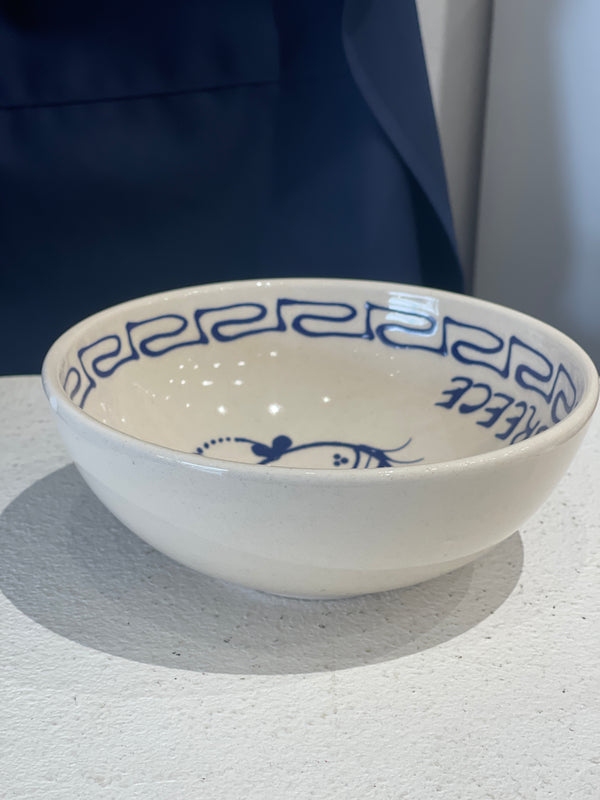Greek Large Fish design ceramic bowl