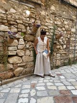 Wide Leg Linen Pants - Natural