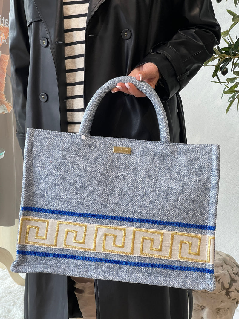 Mylos Tote Handbag by Iosifina in Blue