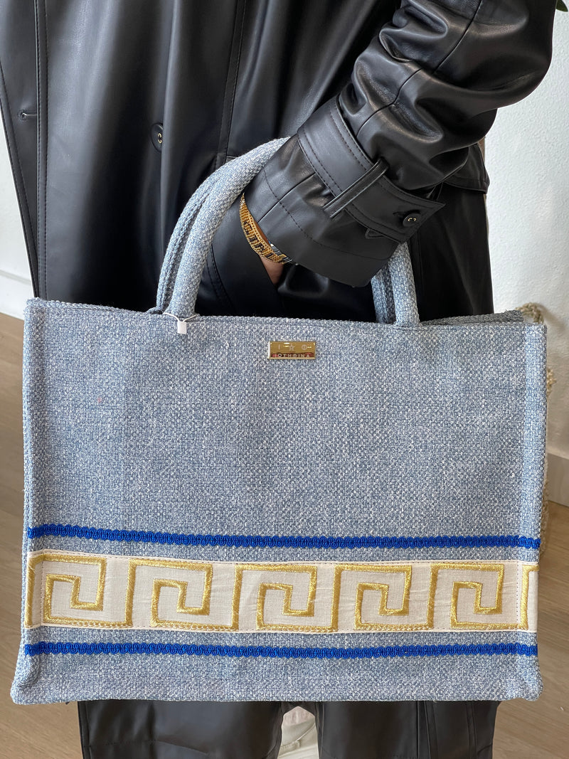 Mylos Tote Handbag by Iosifina in Blue