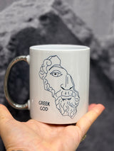 ZEUS - GREEK GOD MUG - (Silver Handle)
