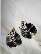 MYTHOS EARRINGS - Black White and Gold