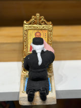 Praying Orthodox Priest in front of  Saint  Nicholas Icon - Miniature Figurine