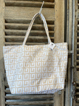 Greek Key Tote Beach Bag