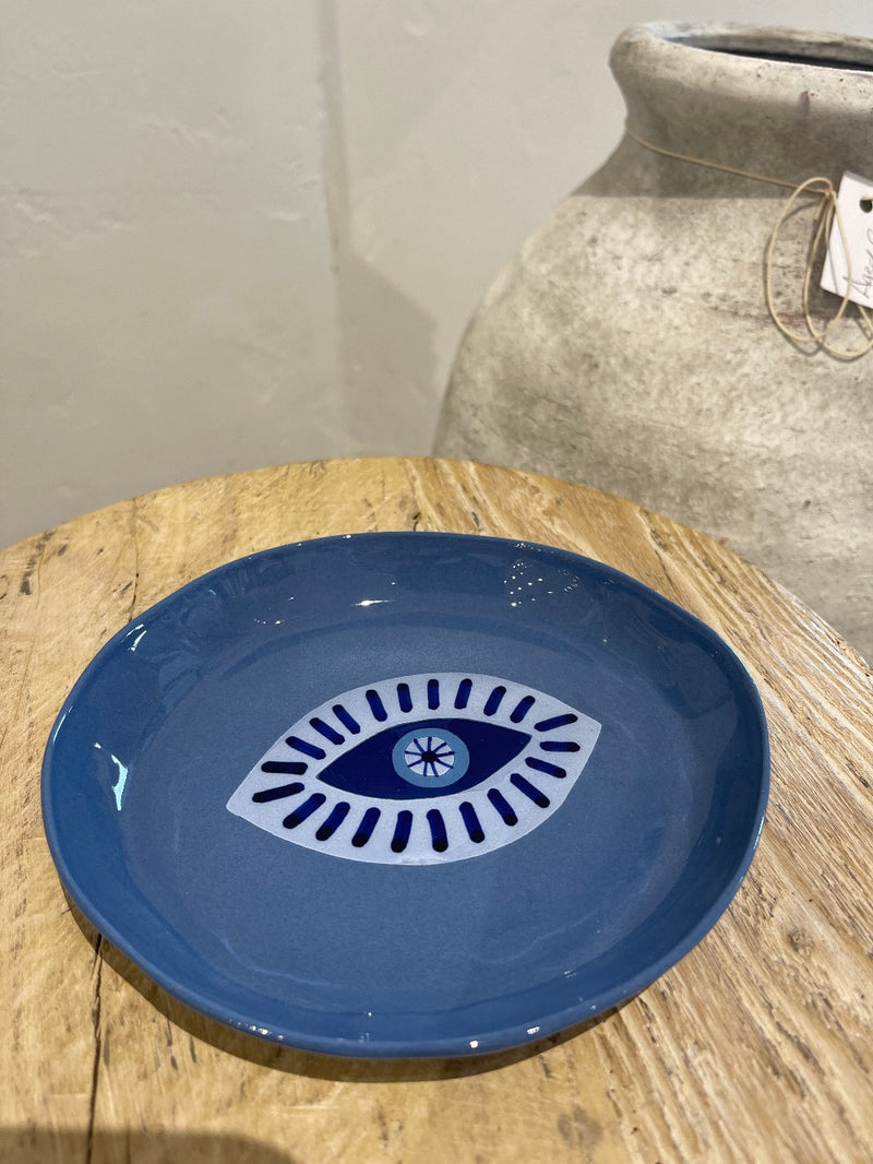 Greek Mati Small Plate - Blue