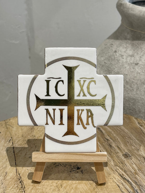 NIKA Ceramic Cross with Stand