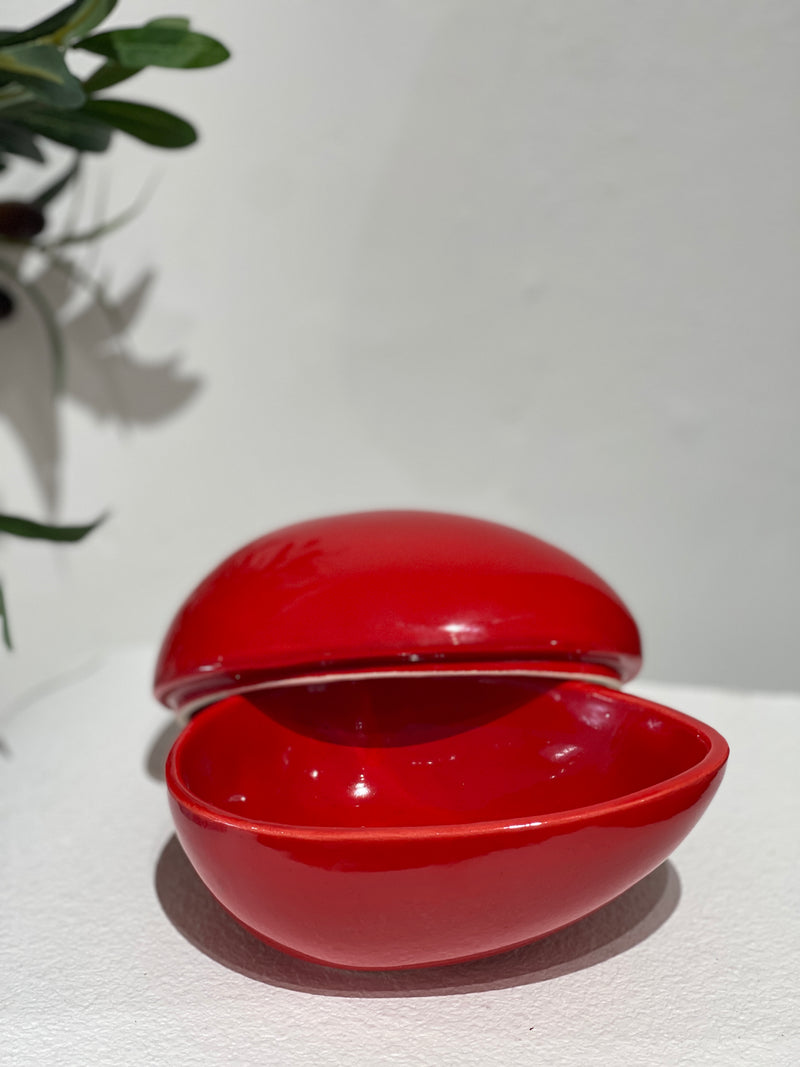 Red Greek Easter ceramic Egg container