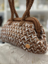Miss Polyplexi -Montana Bronze and White Crochet Shoulder Bag