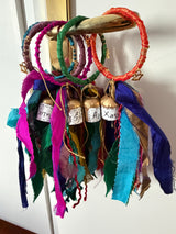 Greek Handmade Gouri - small brass bell with Silk Ribbons - Various