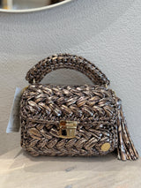 [PRE-ORDER] Miss Polyplexi - LIMITED EDITION Seville Metallic Snake Print Crochet Crossbody Bag