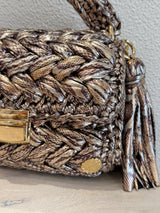 [PRE-ORDER] Miss Polyplexi - LIMITED EDITION Seville Metallic Snake Print Crochet Crossbody Bag