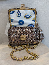 [PRE-ORDER] Miss Polyplexi - LIMITED EDITION Seville Metallic Snake Print Crochet Crossbody Bag