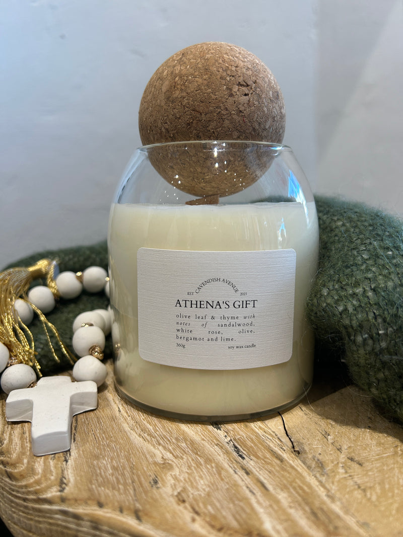 Athena's Gift - Olive Leaf and Thyme Soy Wax Candle 360g