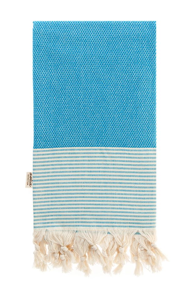 Ithaki Turquoise Luxury Greek Cotton Beach Towel - Aelia Anna