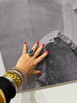 Hara Karamichali Lapis Lazuli  Medium Stone Ring - Silver