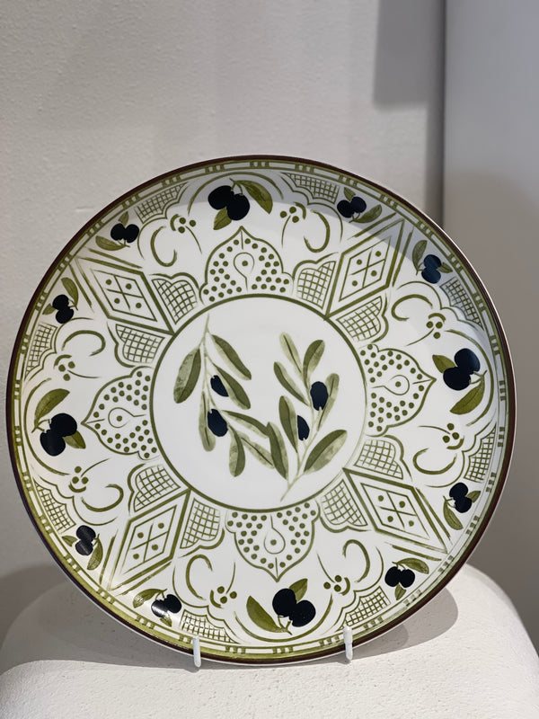 Large Olive Round Serving Dish