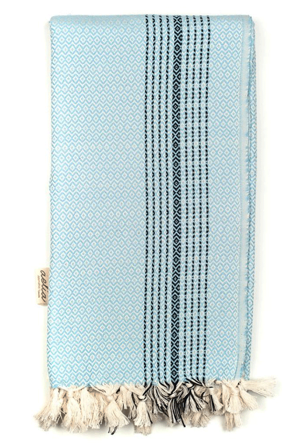 Monemvasia Blue Luxury Greek Cotton Beach Towel - Aelia Anna