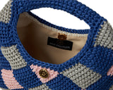 Miss Polyplexi - Maryland Crochet Should Bag - Blue Pnk Grey