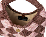 Miss Polyplexi -Maryland Brown and Pink Crochet Tote Bag
