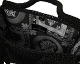 Miss Polyplexi -Midi Ophelia Black Suede Crochet Bag