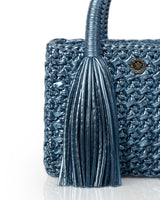 Miss Polyplexi - Ostria Metallic Raf Blue Crochet Tote Bag