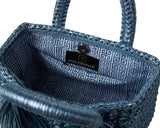 Miss Polyplexi - Ostria Metallic Raf Blue Crochet Tote Bag