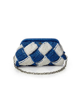 Miss Polyplexi -Pisa (Hellenic) Metallic White and Blue Crochet shoulder bag