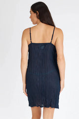 Cotton Slip Dress - Navy