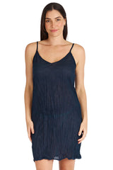 Cotton Slip Dress - Navy