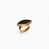 Modern Eye Ring - Black And Gold