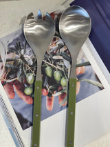 Remy Stainless Steel Salad Servers - Olive
