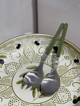 Remy Stainless Steel Salad Servers - Olive