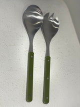 Remy Stainless Steel Salad Servers - Olive
