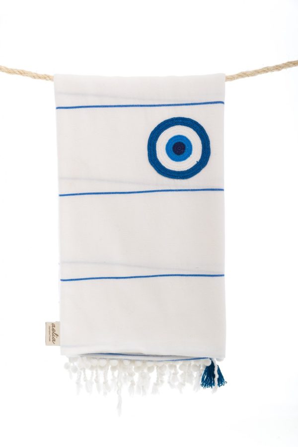 Samothraki White Luxury Greek Cotton Beach Towel - Aelia Anna